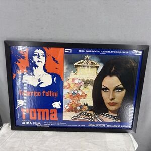 Fellini Roma Italian Fotobusta Movie Poster 1972 Federico Fellini Framed 27x19